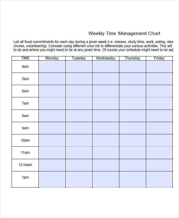 FREE 27+ Time Chart Templates in PDF | MS Word