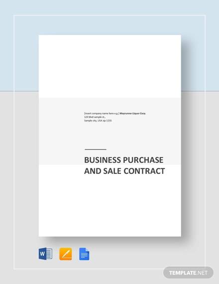 business purchase and sale contract