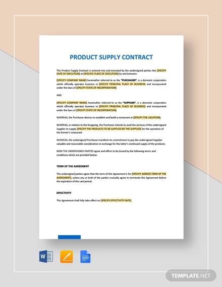 product supply contract
