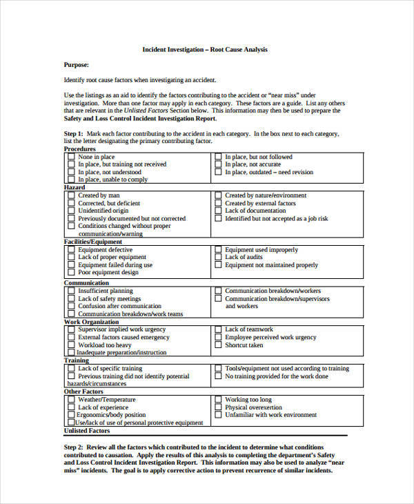 FREE 12 Root Cause Analysis Templates In MS Word PDF Google Docs 