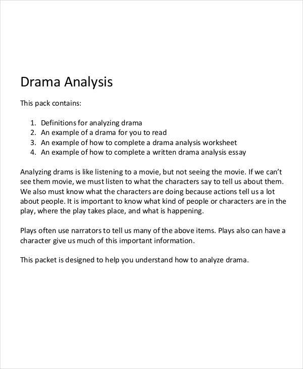 analysis of drama character