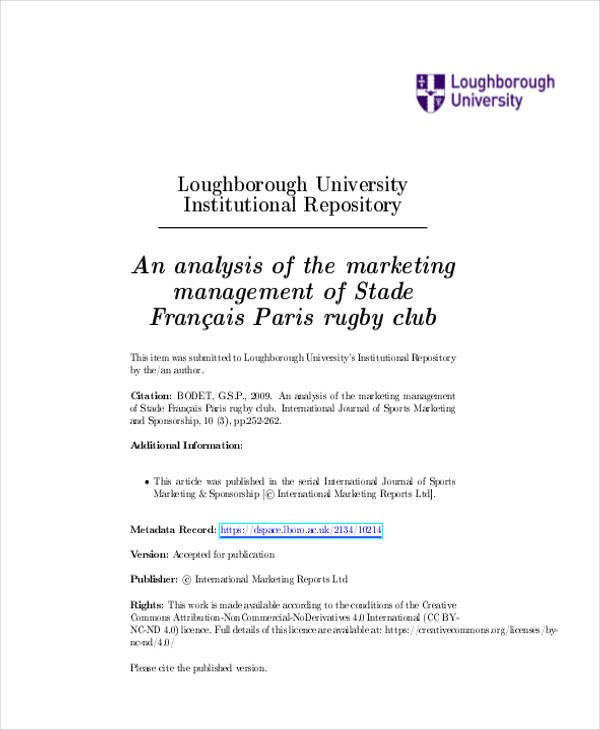 analysis of marketing management1