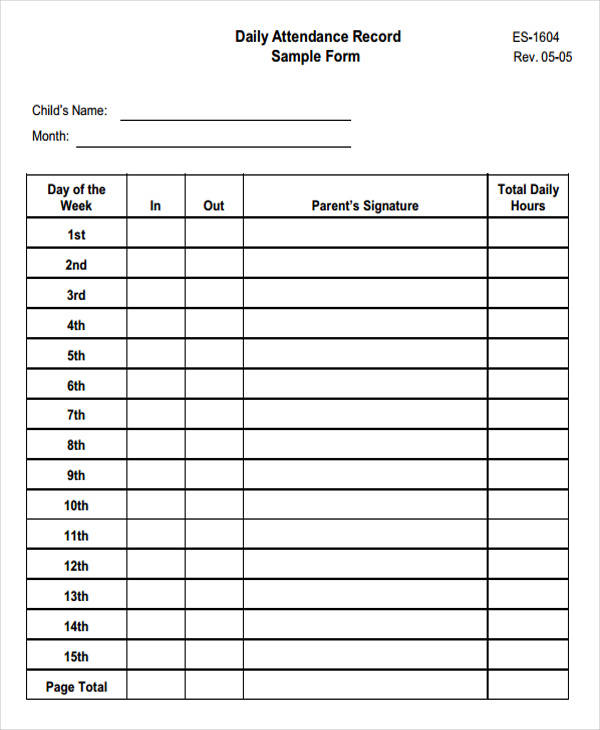 attendance log sheet printable2