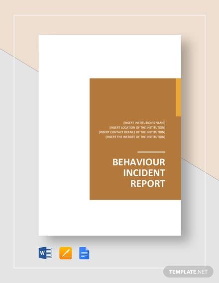 behaviour incident report