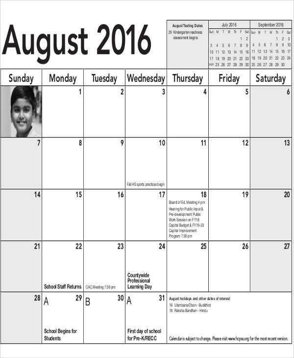FREE 25+ Blank Calendar Templates in PDF | MS Word