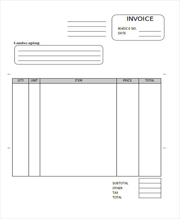 landscaping invoice template pdf Is Landscaping Invoice  AH – STUDIO Blog