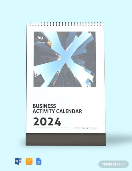 business activity desk calendar template