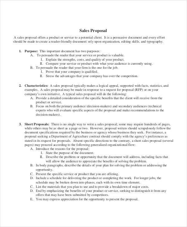 business sales sample proposal