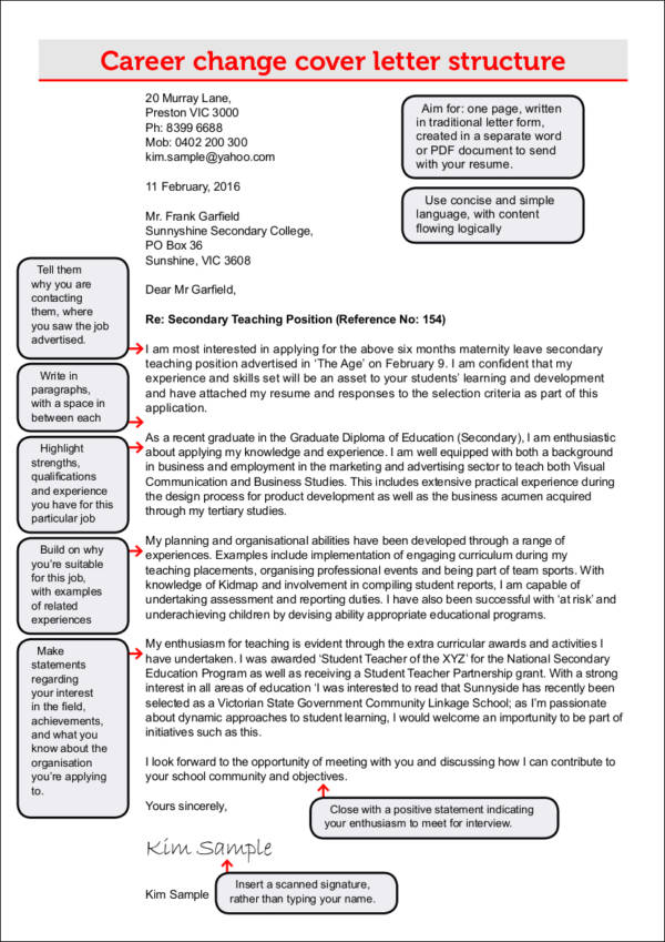 career zone cover letter