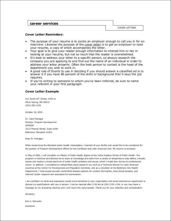 career cover letter sample