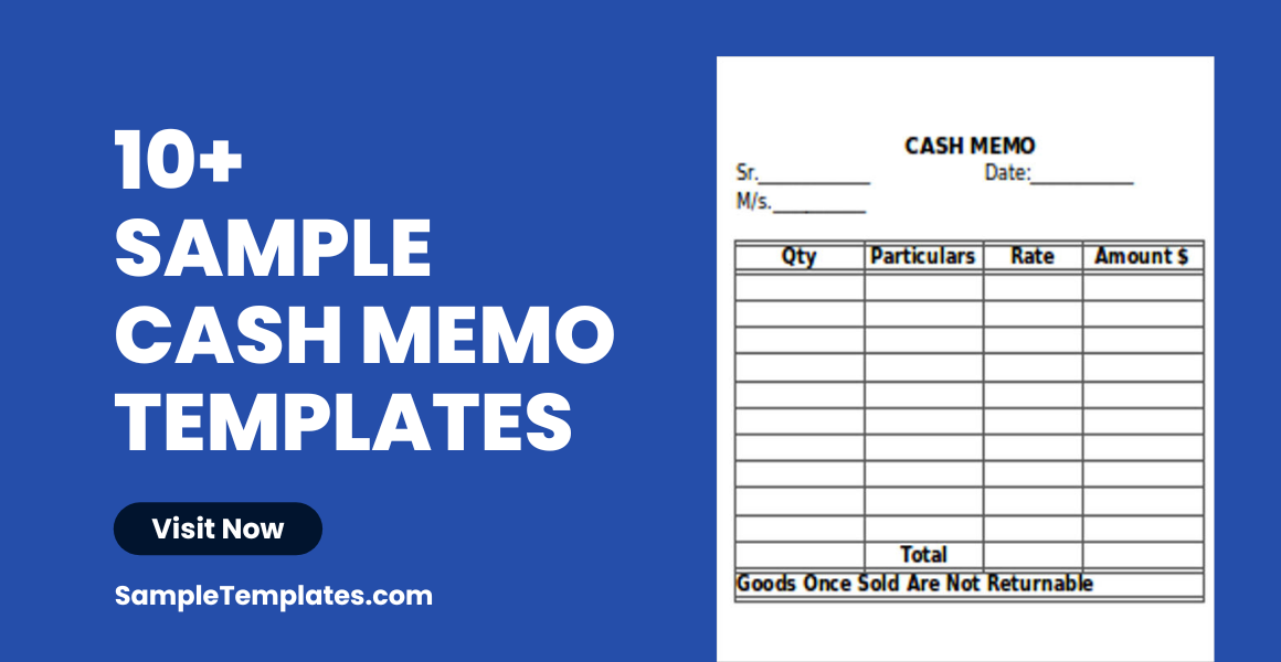 cash memo templates