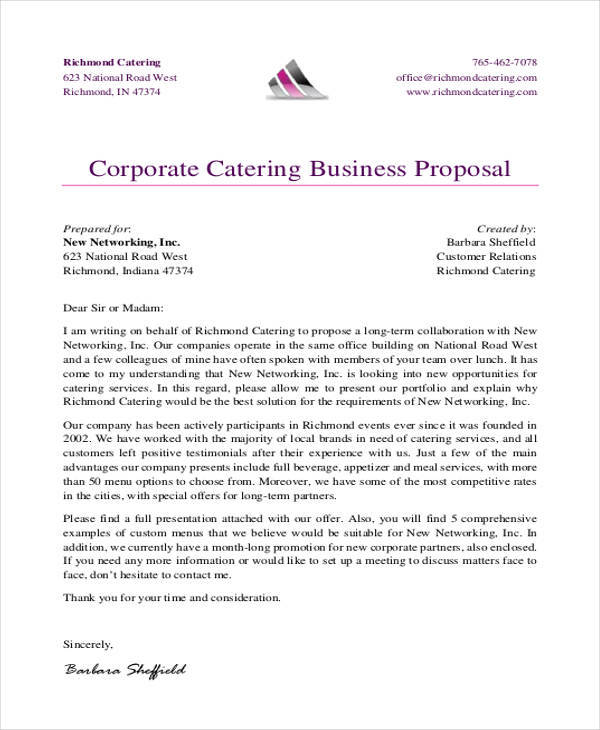 catering business proposal