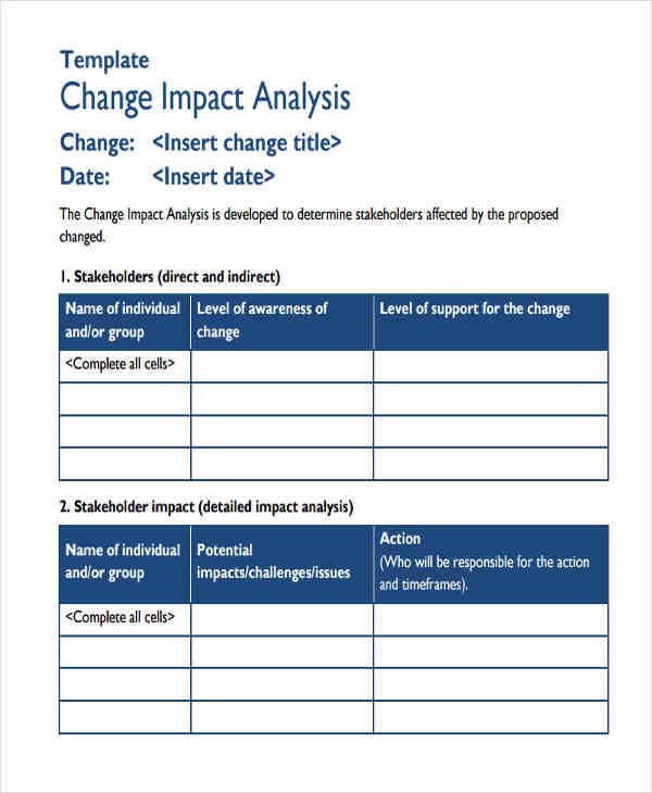 FREE 8 Impact Analysis Templates In MS Word PDF Google Docs Pages