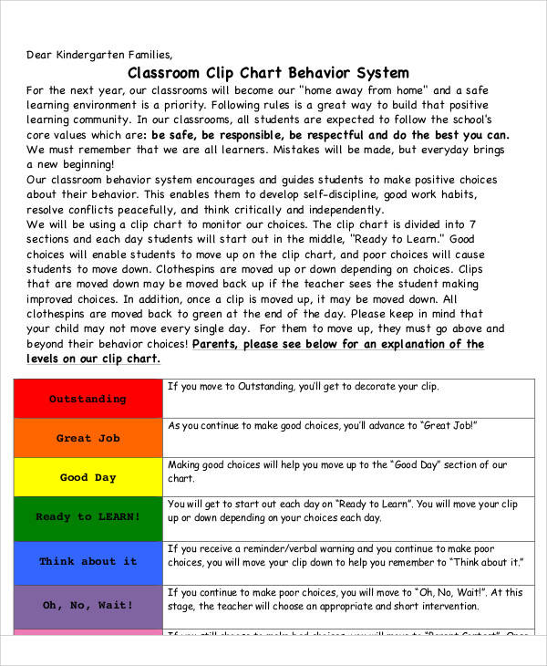 FREE 8+ Behavior Chart Templates in MS Word | PDF