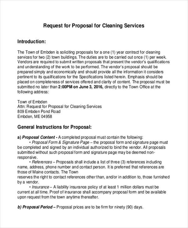 cleaning service proposal