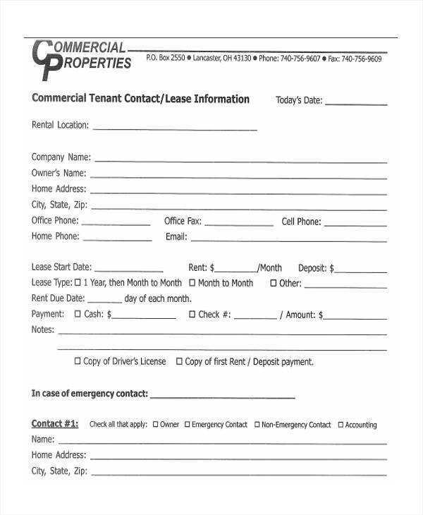 commercial tenant information sheet1