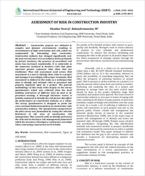 construction risk assessment