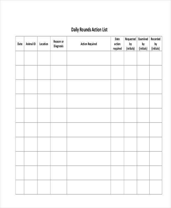 daily action list template1