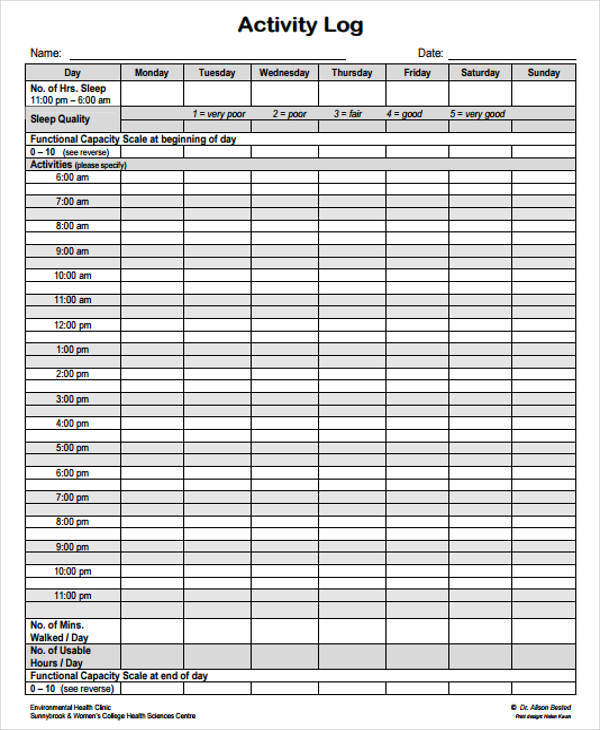 daily activity log sheet4