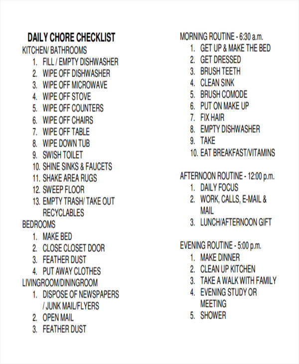 daily chore list1