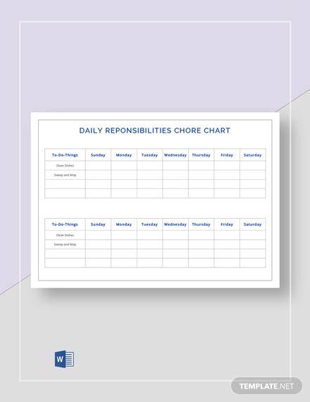 daily responsibilities chore chart