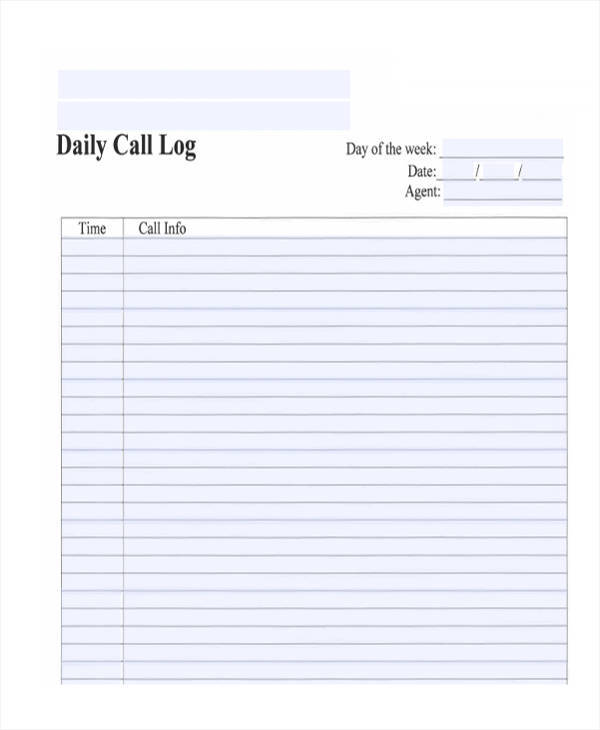 daily sales call log