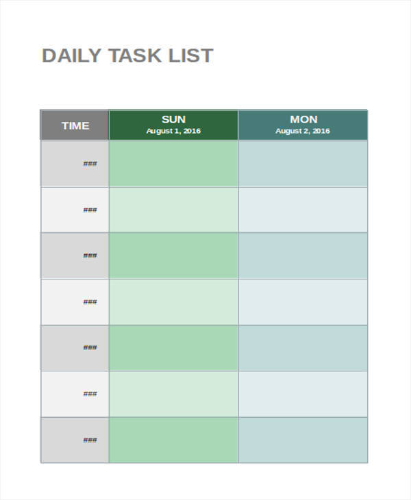daily tasks daily tasks