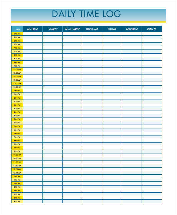 daily time tracking sheet