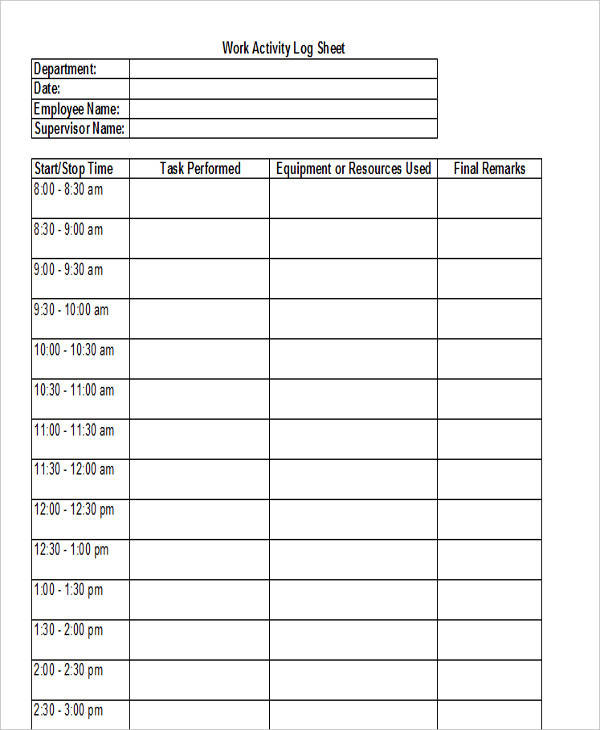 daily work log sheet1
