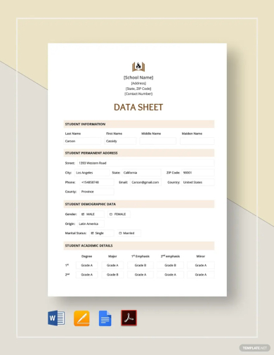 Free Data Sheet Templates In Ms Word Pdf