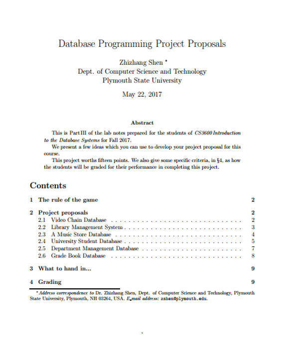 database programming proposal