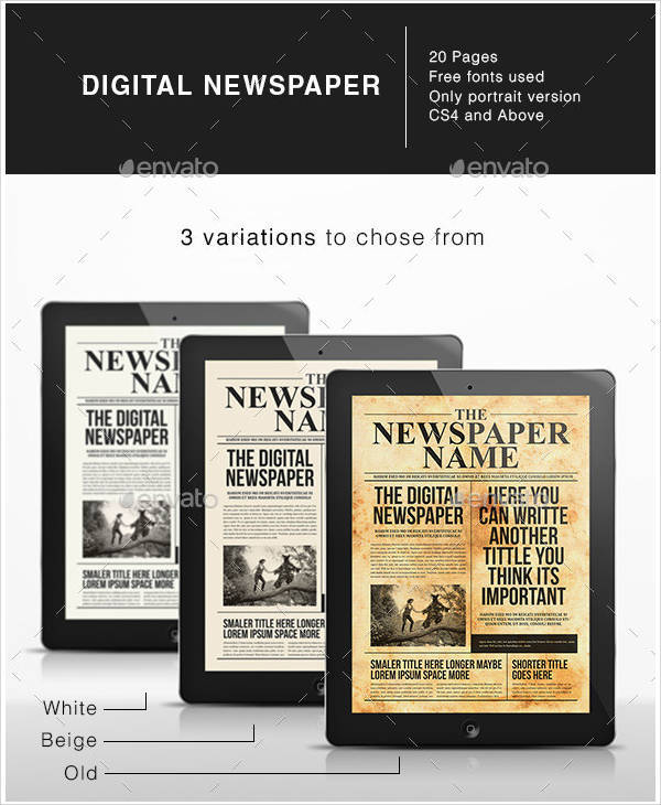 digital newspaper template