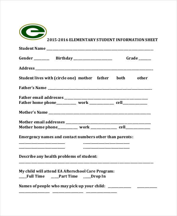 FREE 42 Information Sheet Templates In PDF MS Word