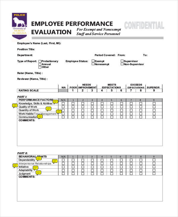 employee performance assessment