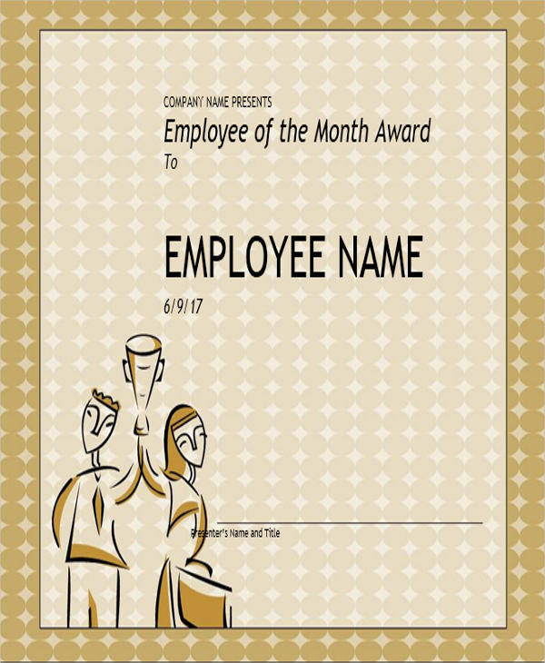 employee of the month award certificate