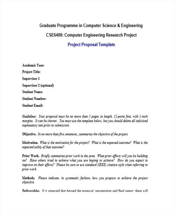 Engineering Project Proposal Template