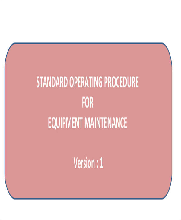 equipment maintenance sop