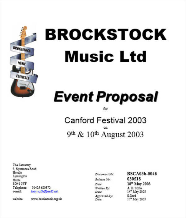 event proposal for music