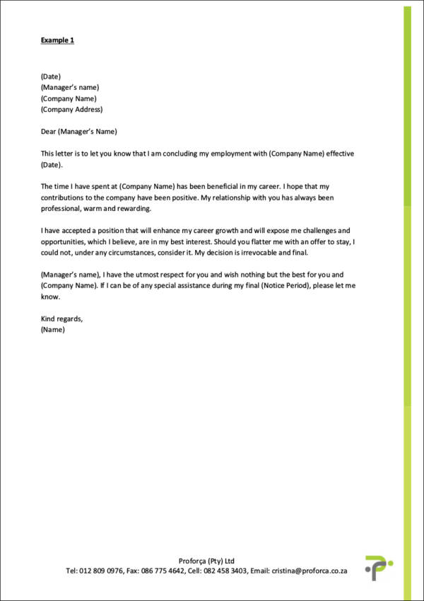 Polite Resignation Letter Format Resignation Letter Sample Images And 