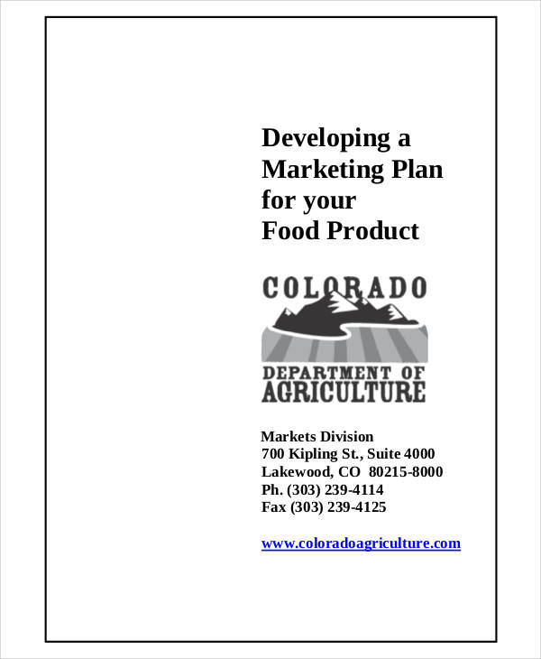 food product marketing plan