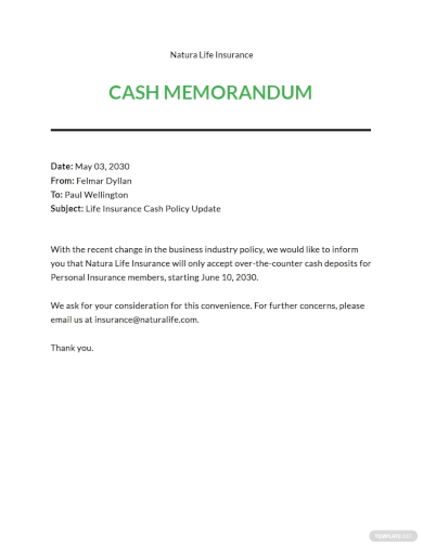free blank cash memo template