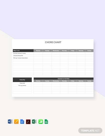 free chore chart template