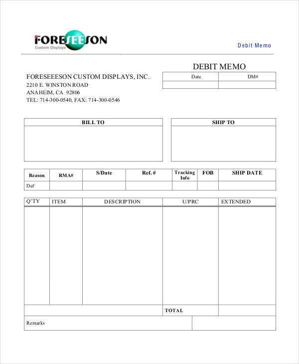 FREE 10+ Debit Memo Templates in MS Word  PDF