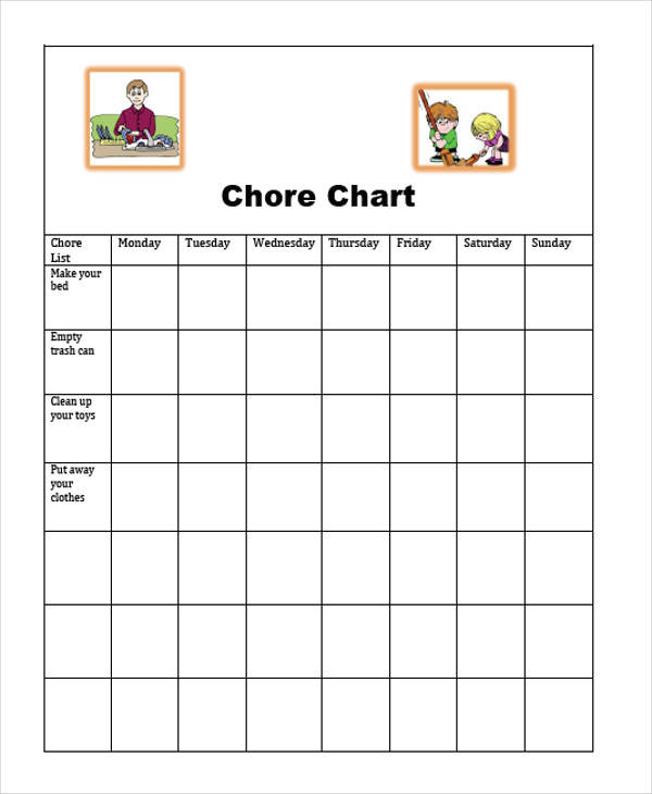 FREE 16 Sample Chore Chart Templates In MS Word PDF