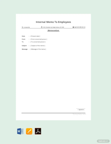 free sample internal memo to employees template