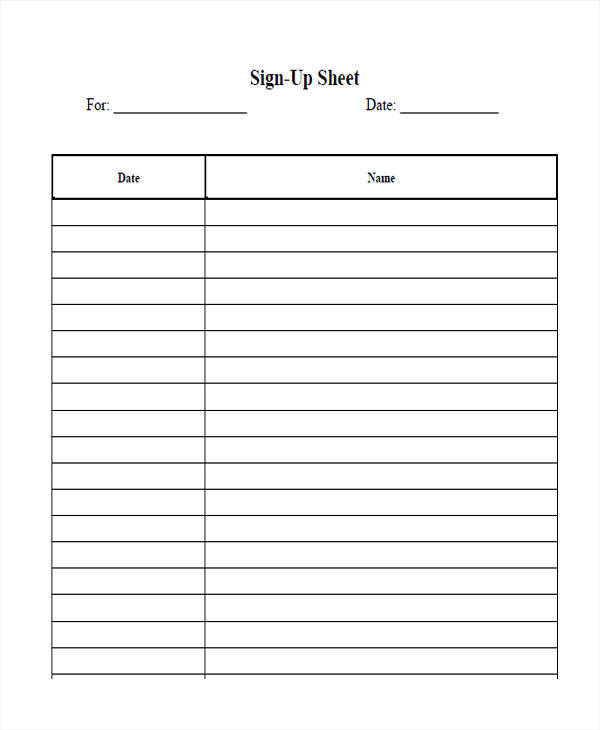 free sheet for sign up
