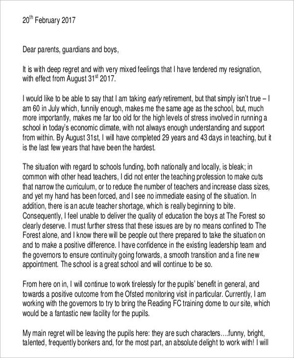 funny teacher resignation letter 