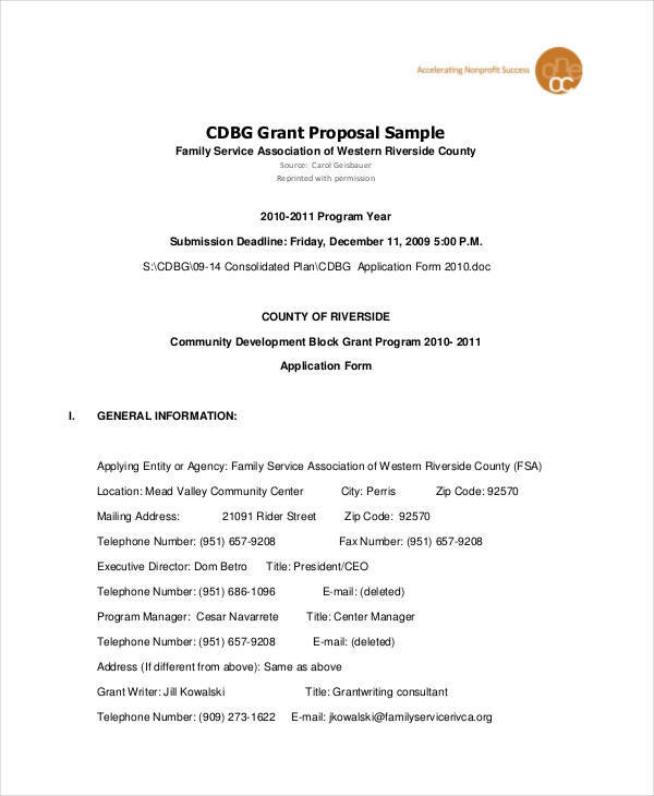 grant proposal sample
