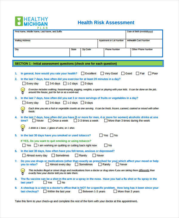 health care risk assessment