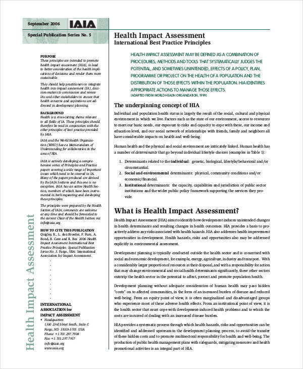 health impact assessment